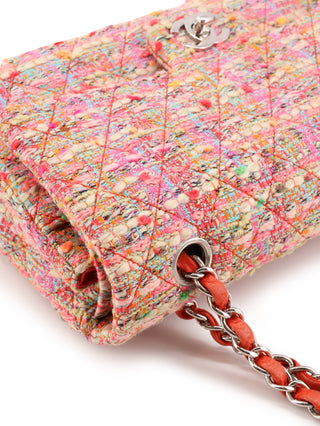 Multicolor Tweed Classic Medium Double Flap Bag
