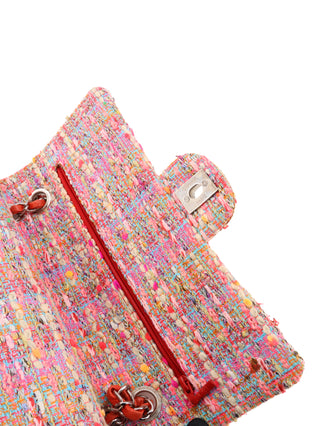 Multicolor Tweed Classic Medium Double Flap Bag