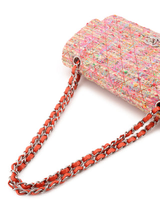 Multicolor Tweed Classic Medium Double Flap Bag