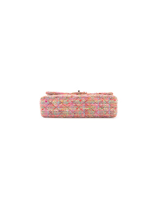 Multicolor Tweed Classic Medium Double Flap Bag