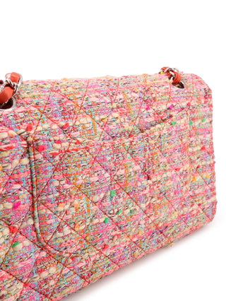 Multicolor Tweed Classic Medium Double Flap Bag