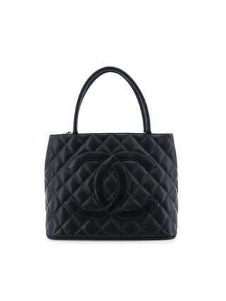 Quilted Caviar Medallion Tote Bag