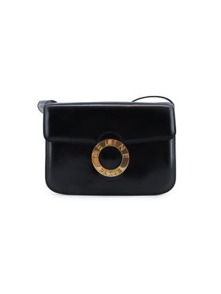 Calfskin Circle Logo Shoulder Bag