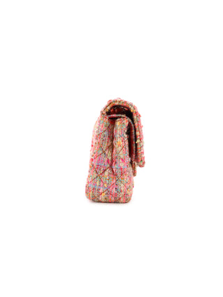 Multicolor Tweed Classic Medium Double Flap Bag