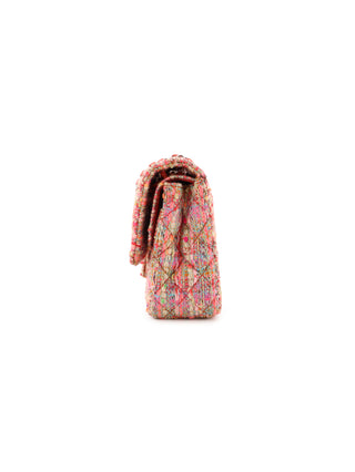 Multicolor Tweed Classic Medium Double Flap Bag