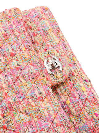 Multicolor Tweed Classic Medium Double Flap Bag