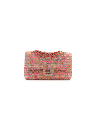 Multicolor Tweed Classic Medium Double Flap Bag