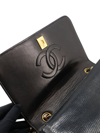 Small Lizard Skin Single Flap Shoulder Bag
