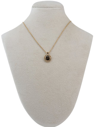 Circular CD Logo Pendant Necklace