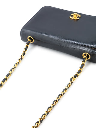 Small Lizard Skin Single Flap Shoulder Bag