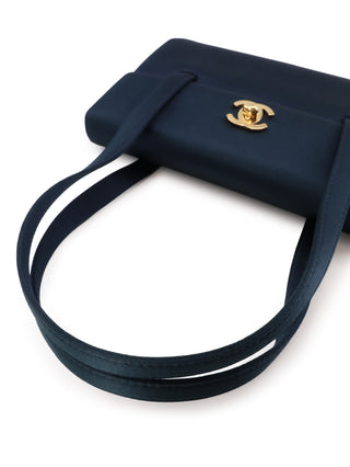 Satin Double Handle Flap Bag