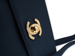 Satin Double Handle Flap Bag