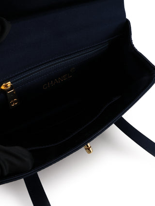 Satin Double Handle Flap Bag