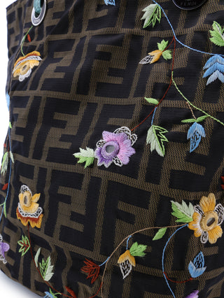 Floral Embroidered Zucca Tote Bag
