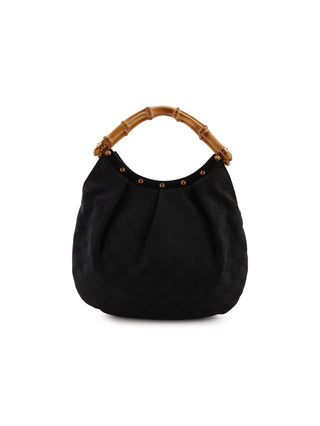 GG Studded Bamboo Handbag