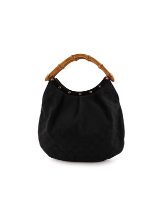 GG Studded Bamboo Handbag