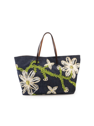 Floral Denim Tote