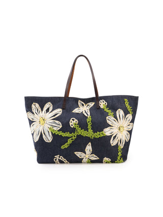 Floral Denim Tote