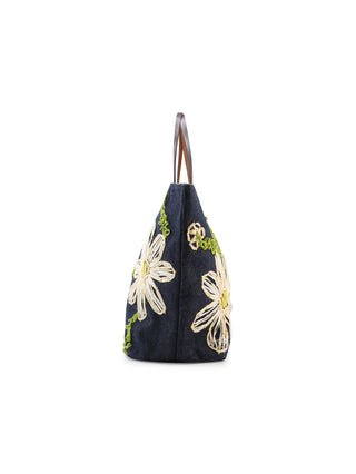 Floral Denim Tote