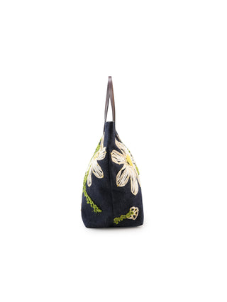Floral Denim Tote