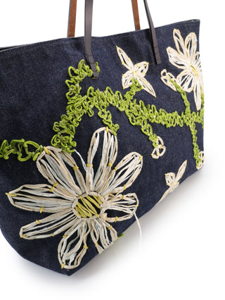 Floral Denim Tote