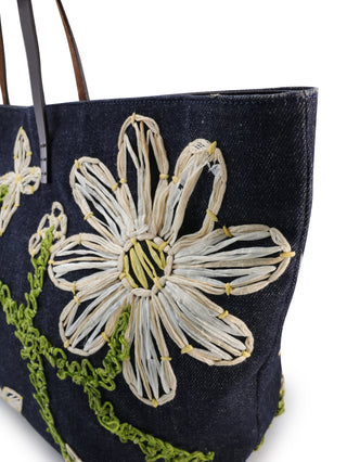 Floral Denim Tote