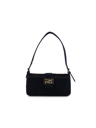 Denim Zip-Top Shoulder Bag
