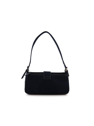Denim Zip-Top Shoulder Bag