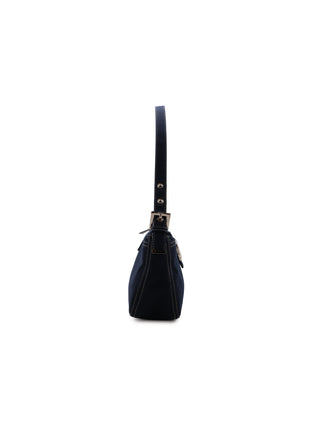 Denim Zip-Top Shoulder Bag