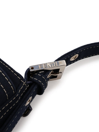 Denim Zip-Top Shoulder Bag
