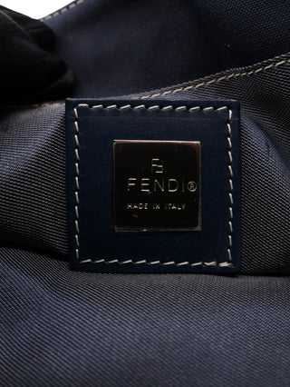 Denim Zip-Top Shoulder Bag