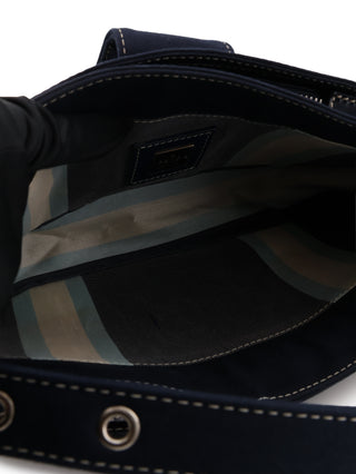 Denim Zip-Top Shoulder Bag