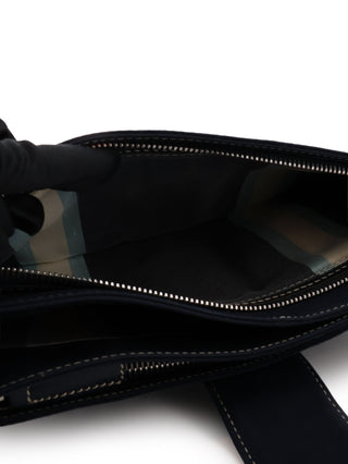 Denim Zip-Top Shoulder Bag