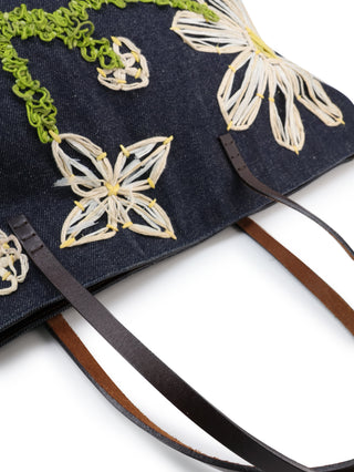 Floral Denim Tote
