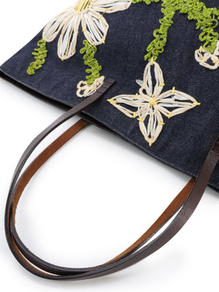 Floral Denim Tote