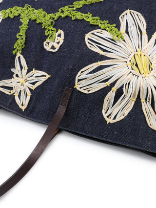 Floral Denim Tote