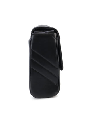 Vertical Quilt Flap Crossbody Bag