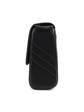 Vertical Quilt Flap Crossbody Bag