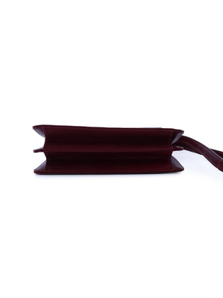 Embossed Logo Scalloped Flap Shoulder Bag