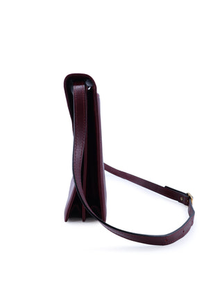 Embossed Logo Scalloped Flap Shoulder Bag