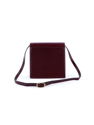 Embossed Logo Scalloped Flap Shoulder Bag
