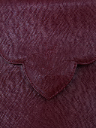 Embossed Logo Scalloped Flap Shoulder Bag
