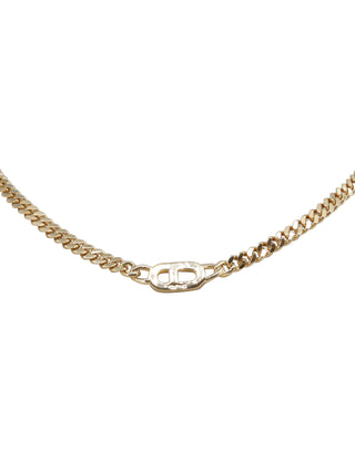 Logo Rhinestone Pendant Necklace