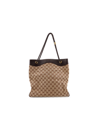 GG Canvas Braided Handle Tote Bag