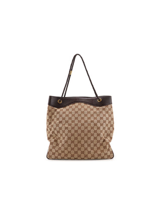 GG Canvas Braided Handle Tote Bag