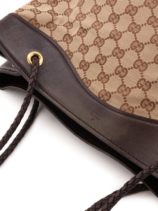 GG Canvas Braided Handle Tote Bag
