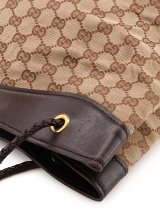 GG Canvas Braided Handle Tote Bag
