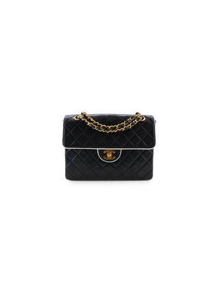 Piped Single Flap Shoulder Bag