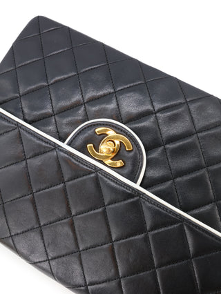 Piped Single Flap Shoulder Bag
