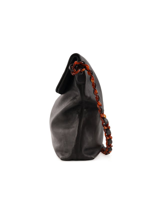 Fold-Over Chain Shoulder Tote Bag
